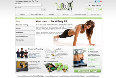 web design liverpool - total body