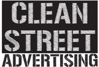 clean street advertising company logo design